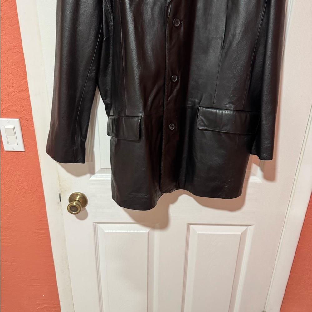 KS Men's Black Leather Jacket Size XL perfect condition - Picture 4 of 7